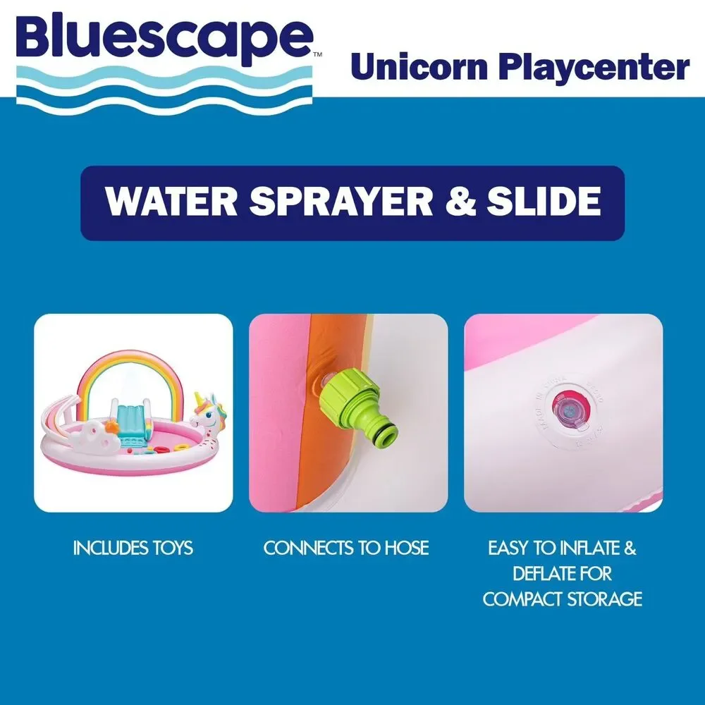 Bluescape Rainbow Unicorn Play Center Inflatable Kids Pool Play Center Toys NEW - Picture 6 of 6